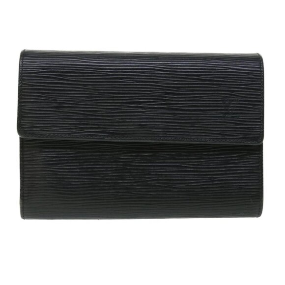 LOUIS VUITTON Epi Porte Tresor Etui Papie Wallet Black M63712 LV Auth 52473 - Picture 1 of 16